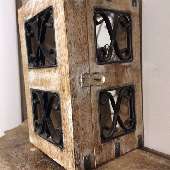 Other - Decorative Wood Trinket Box with Metal in Openings